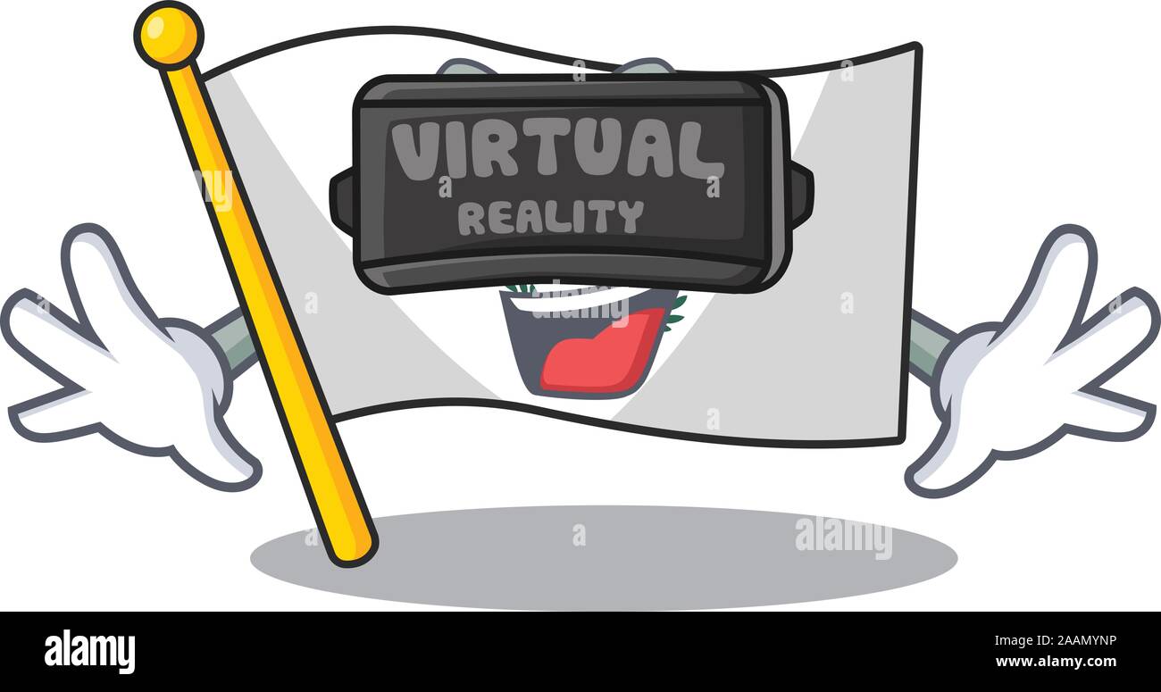 cool flag cyprus character in Virtual reality headset Stock Vector