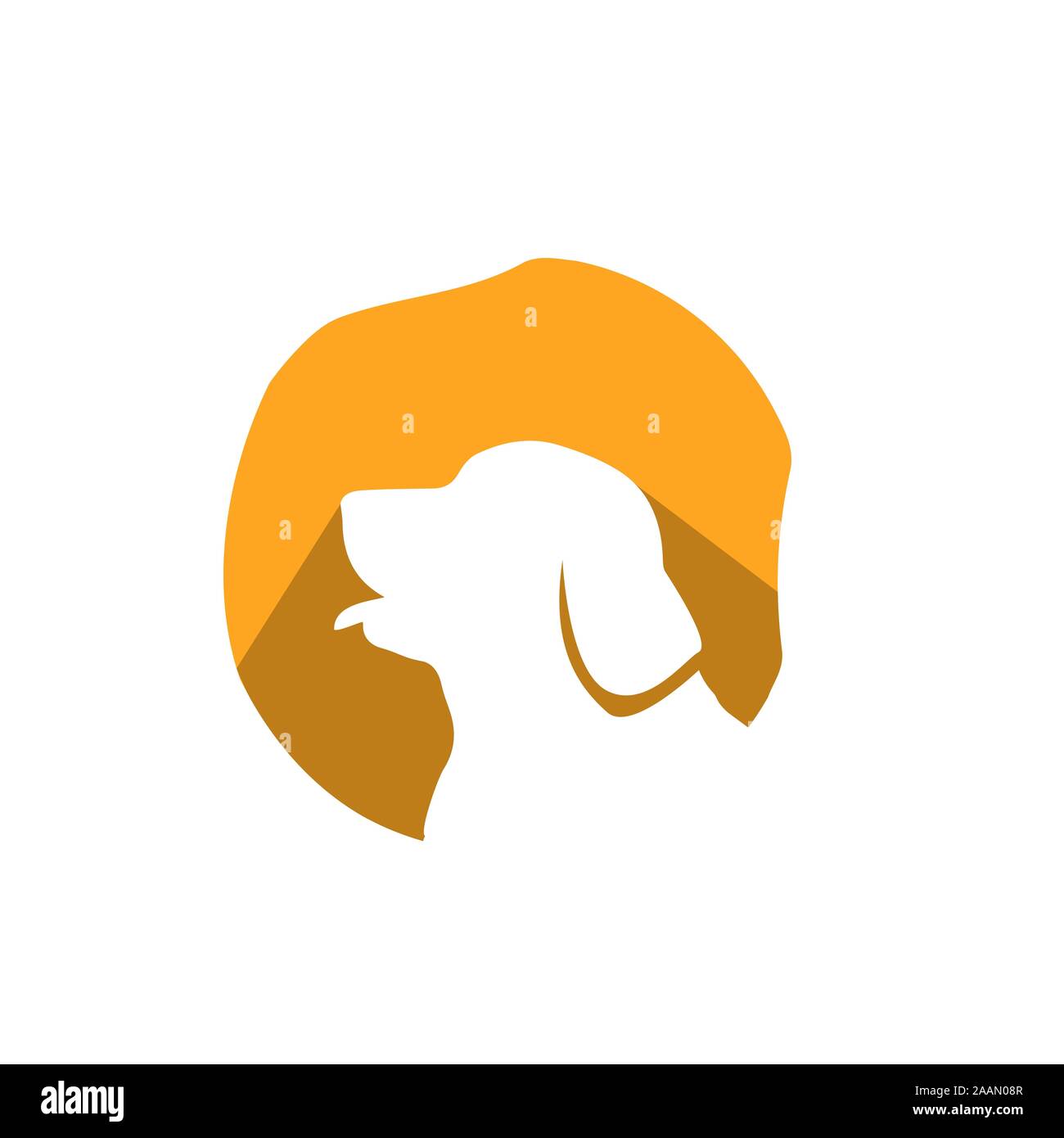 silhouette of golden retriever dog logo vector. stylish golden retriever letter with dog head element design concept Stock Vector
