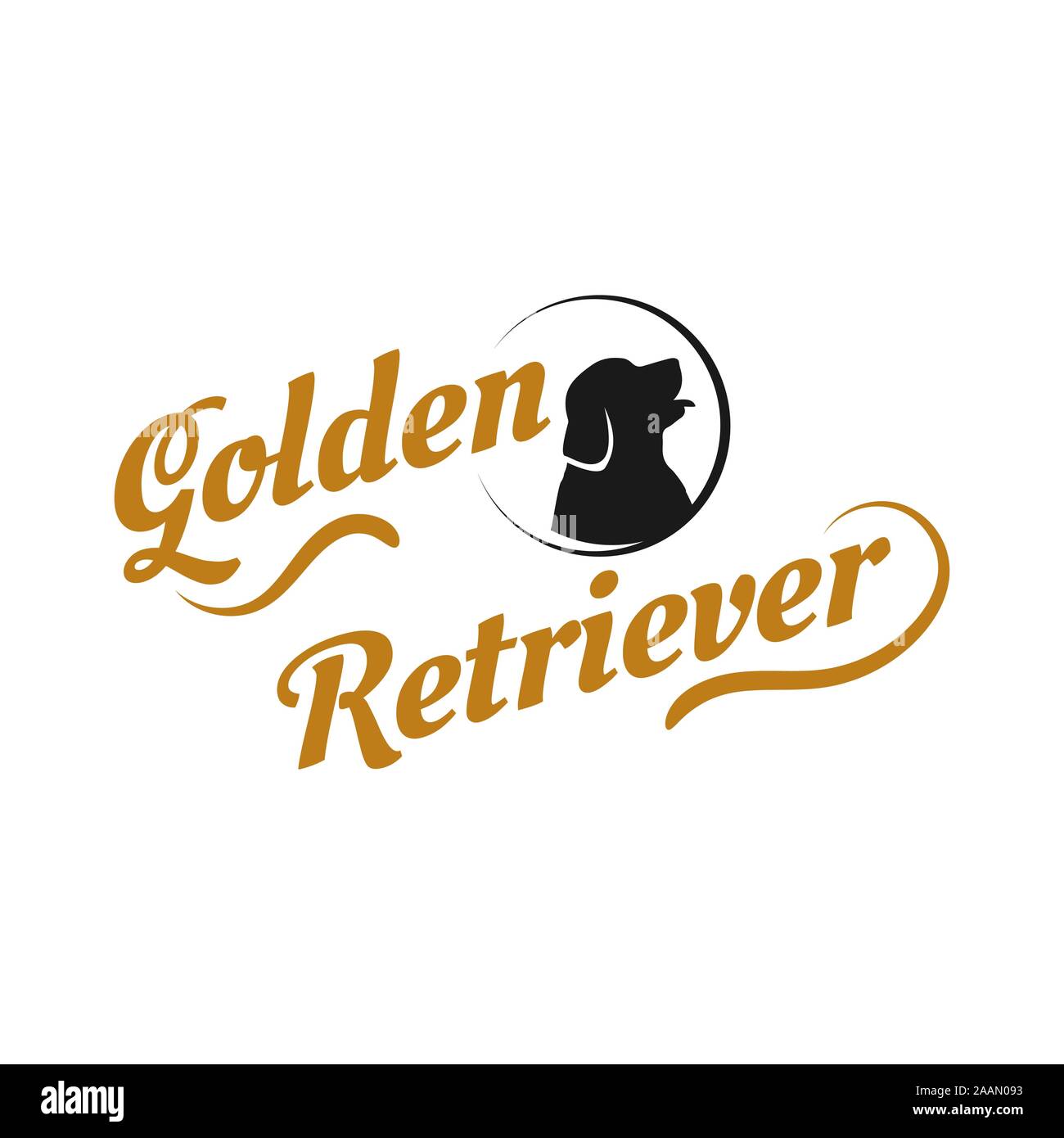 silhouette of golden retriever dog logo vector. stylish golden