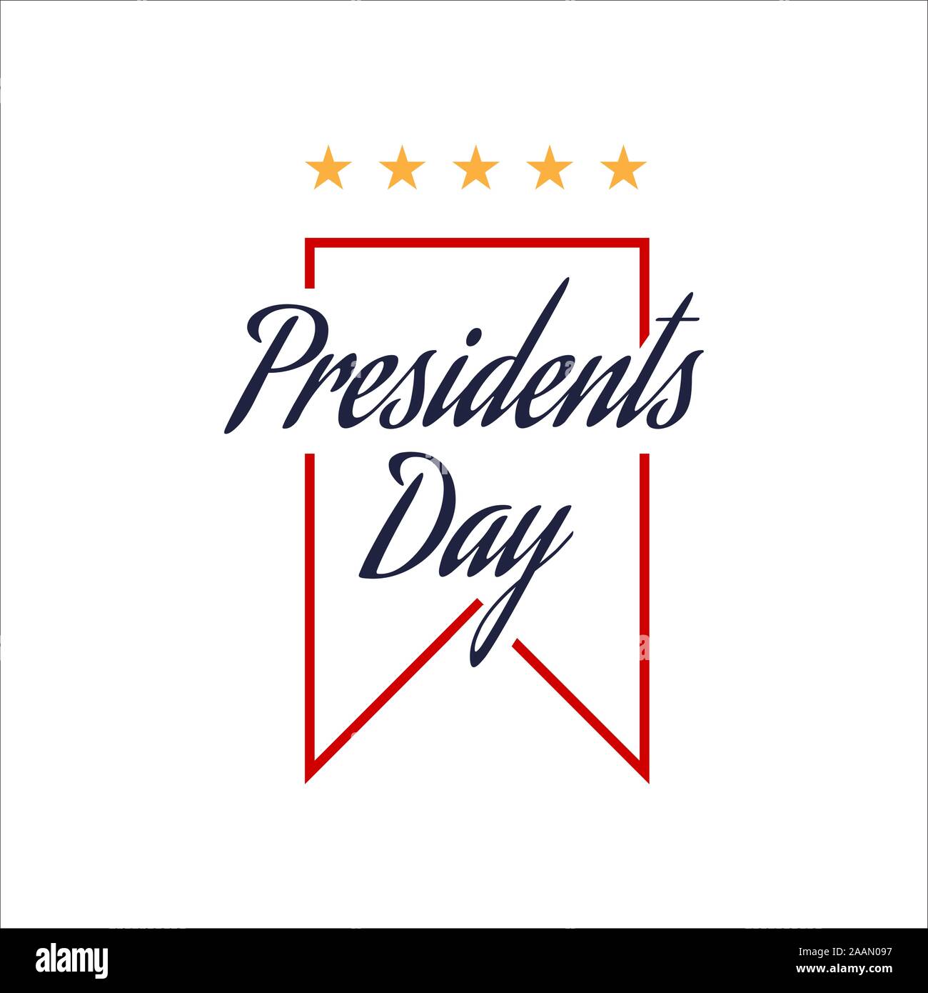 Happy Presidents Day text lettering for Presidents day in USA vector illustration graphic design. US President celebration calligraphic hand drawn des Stock Vector
