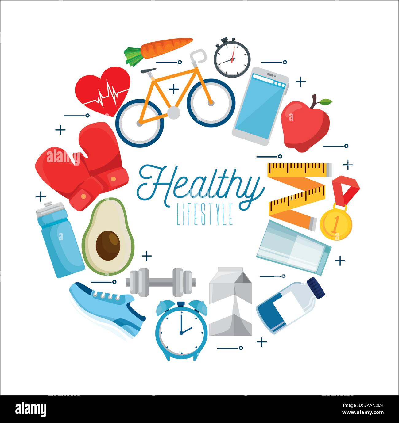 poster healthy lifestyle with set icons Stock Vector Image & Art - Alamy