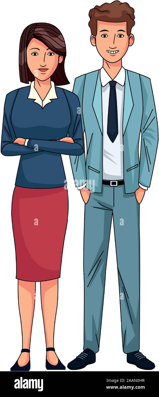 cartoon businessman and businesswoman icon Stock Vector Image & Art - Alamy