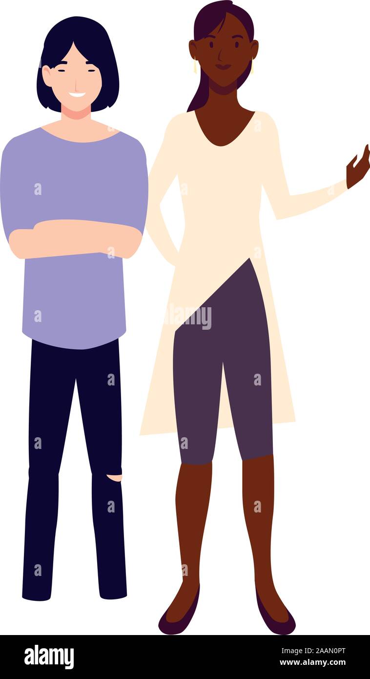 People Smiling Vector couple of people smiling standing vector illustration design Stock ...