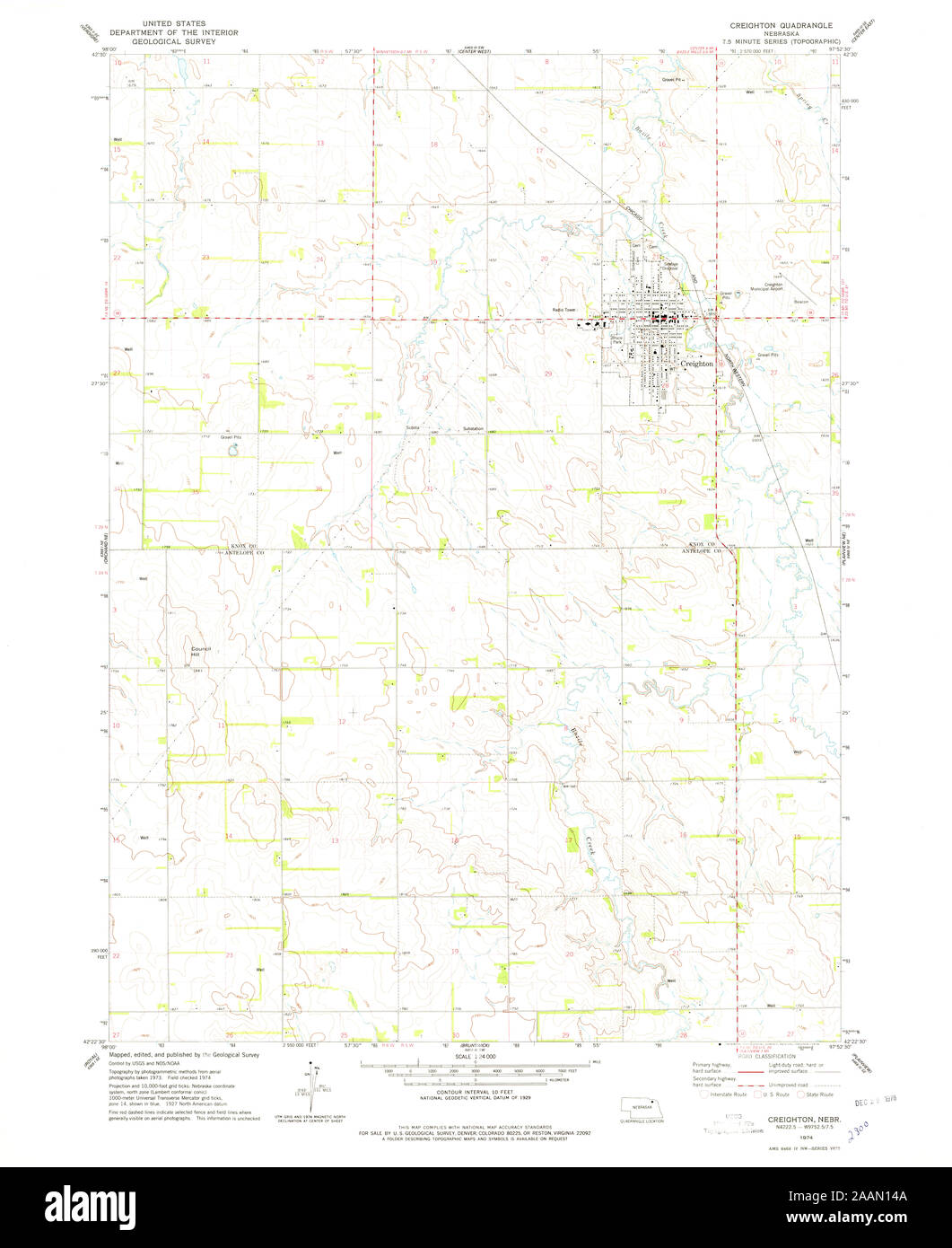 Map of creighton nebraska hires stock photography and images Alamy