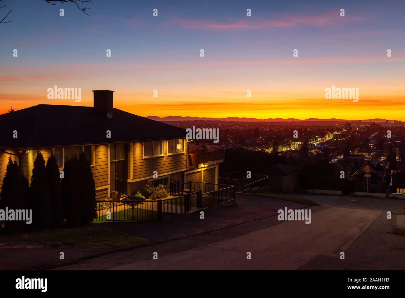 Burnaby, Greater Vancouver, British Columbia, Canada . Beautiful Street