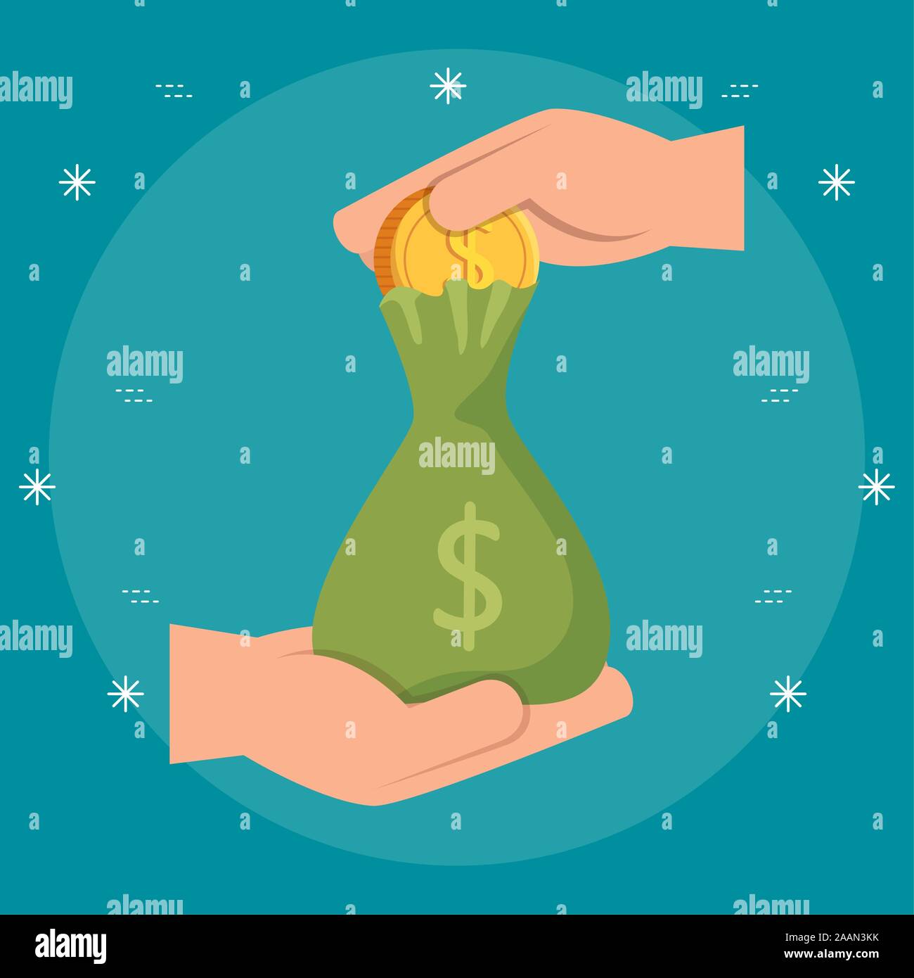 hands with money bag cash isolated icon Stock Vector Image & Art - Alamy