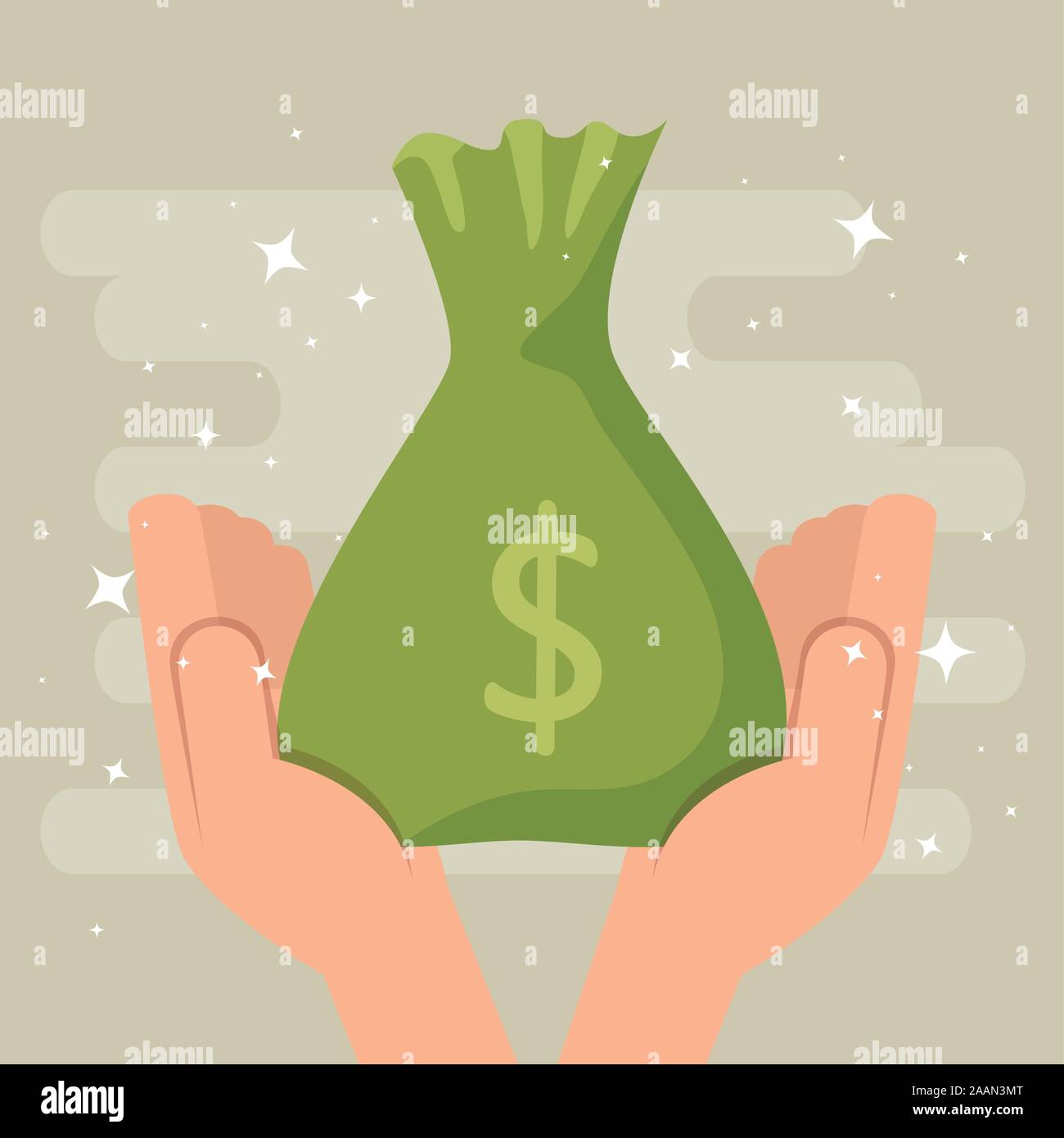 hands with money bag cash isolated icon Stock Vector Image & Art - Alamy
