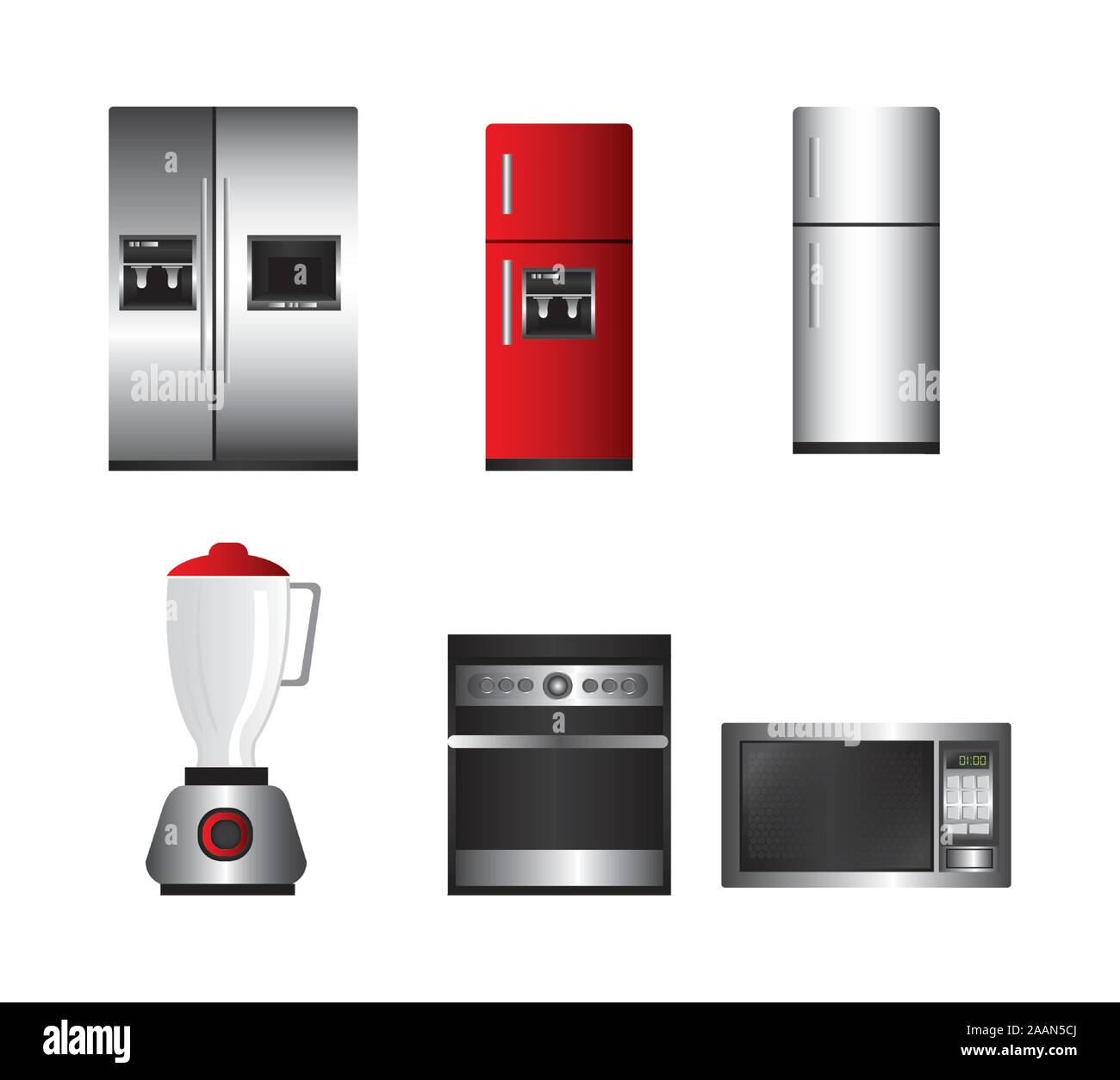 Realistic Kitchen Appliances Set, Vectors