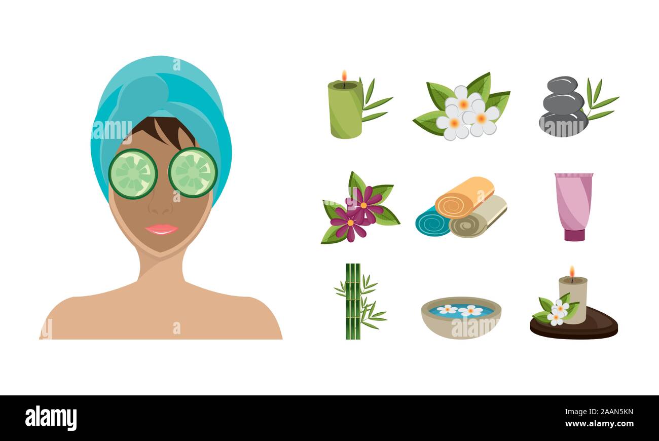 bundle spa therapy set icons Stock Vector Image & Art - Alamy