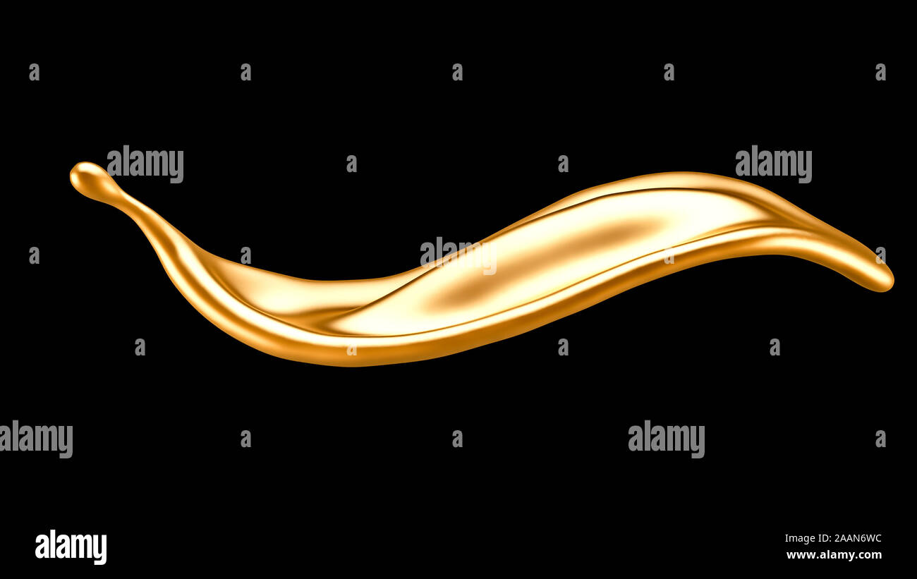 Splash gold black background. 3d rendering 3d illustration Stock Photo ...