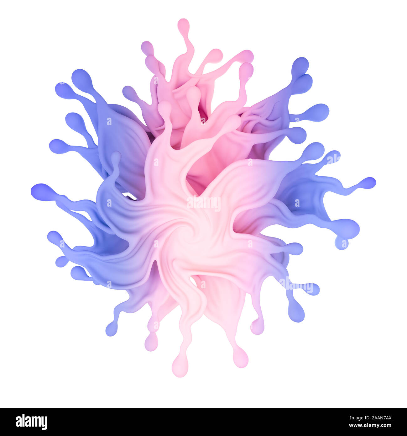 Beautiful multi-color splash of liquid . 3D illustration, 3D ...