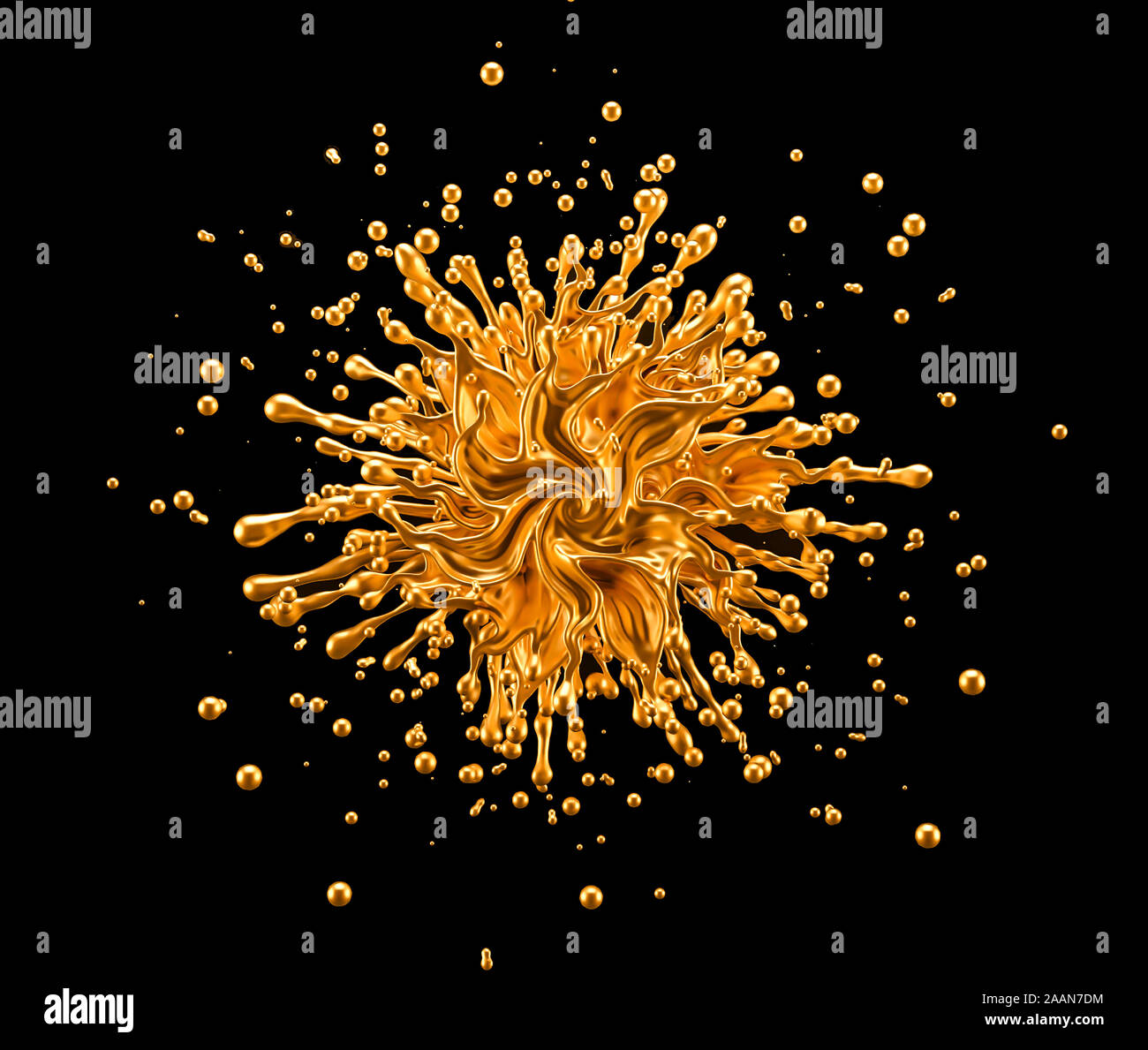Splash gold black background. 3d rendering 3d illustration Stock Photo ...