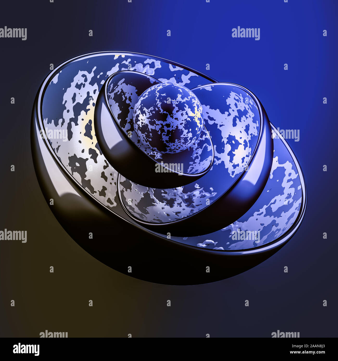 Blue abstract background with balls. 3d rendering 3d illustration Stock ...