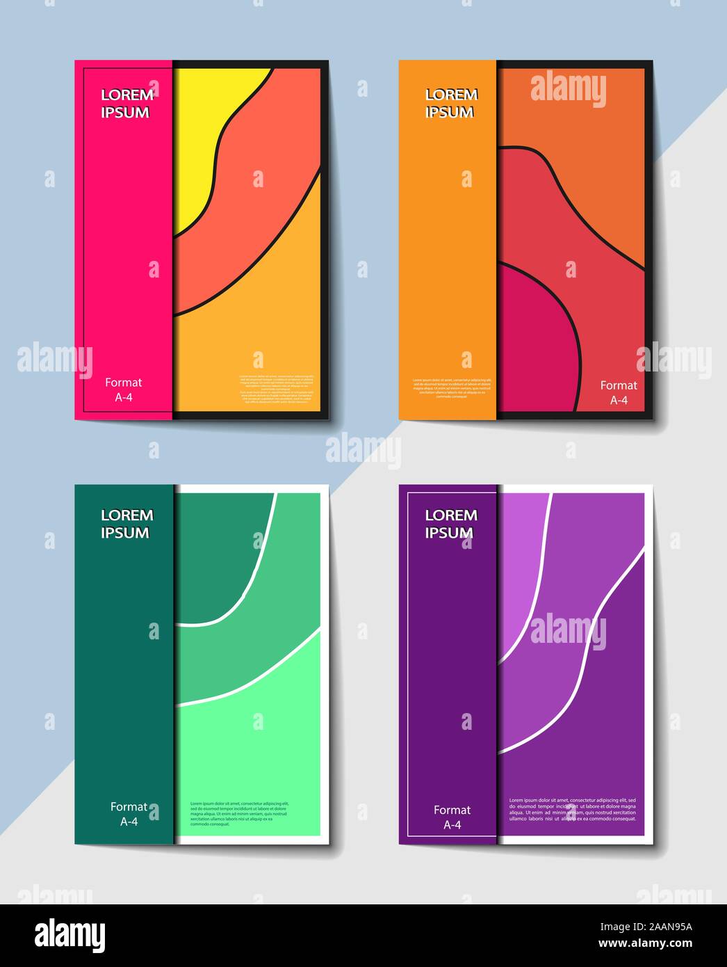Editable cover design, A4 format. Abstract gradient background for the design of the cover