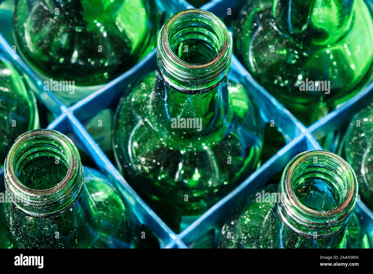 Empty Green Glass Bottles Ready for Recycling Stock Photo - Alamy