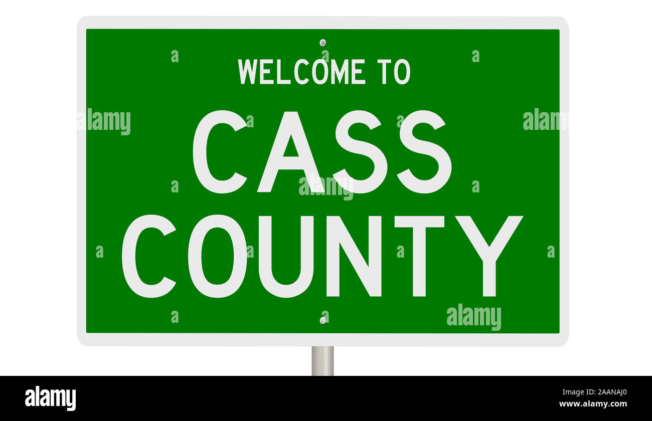 Rendering of a green 3d highway sign for Cass County Stock Photo Alamy