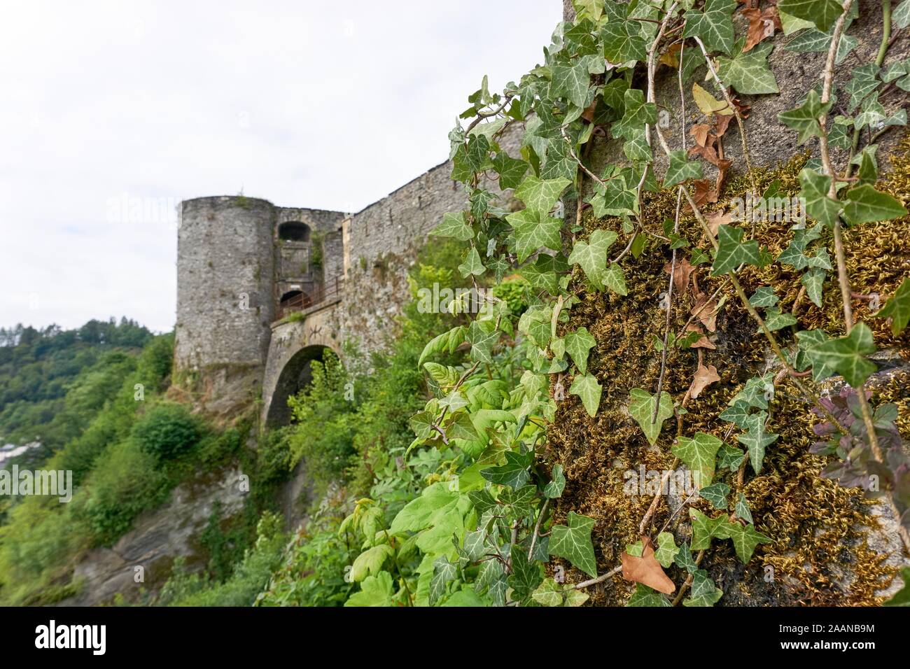 View on the castle of Bouillon in the Belgian Ardennes. This was the