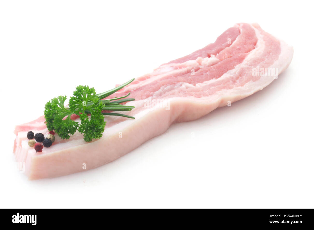 Raw Pork Belly Isolated On White Stock Photo Alamy