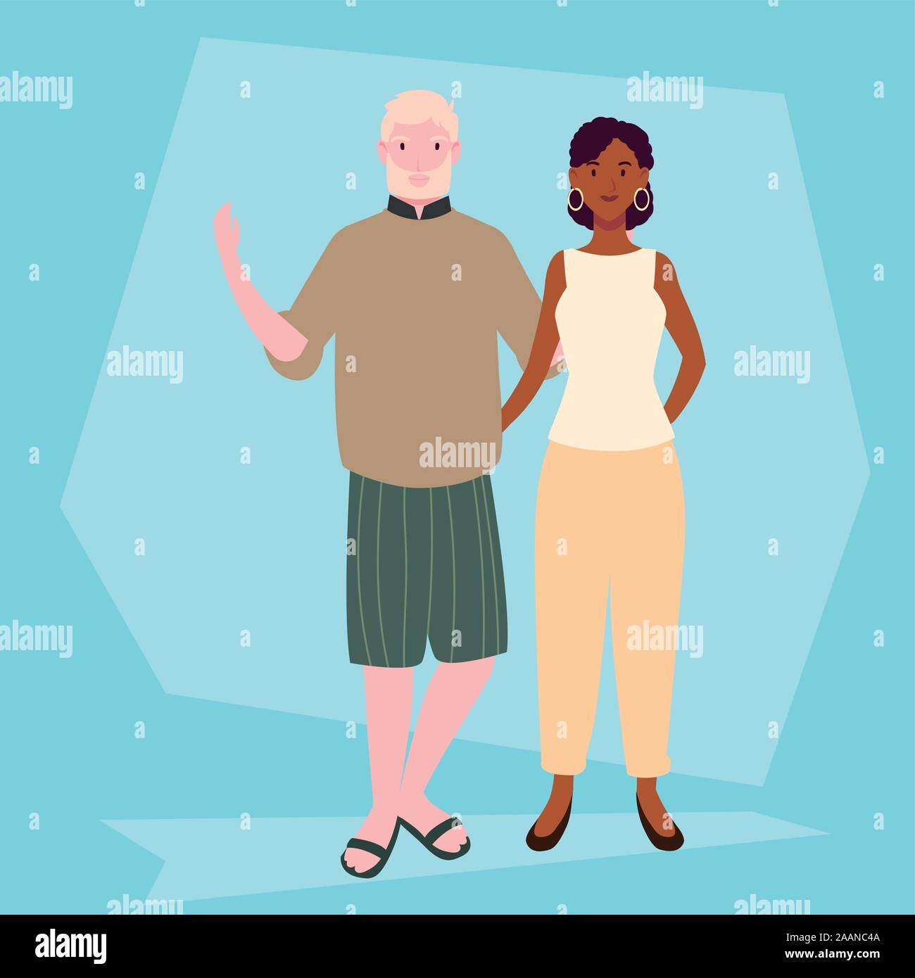 People Smiling Vector couple of people smiling standing vector illustration design Stock ...