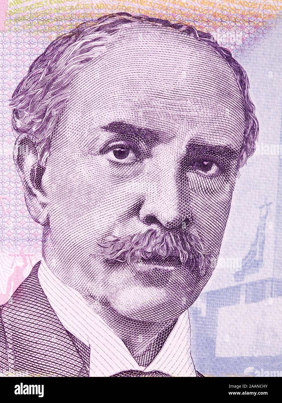 Ricardo Jimenez Oreamuno a portrait from Costa Rican money Stock Photo
