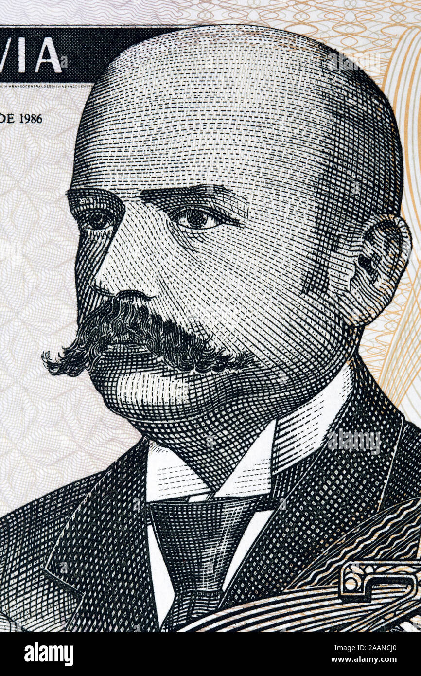 Antonio Vaca Diez a portrait from Bolivian money Stock Photo