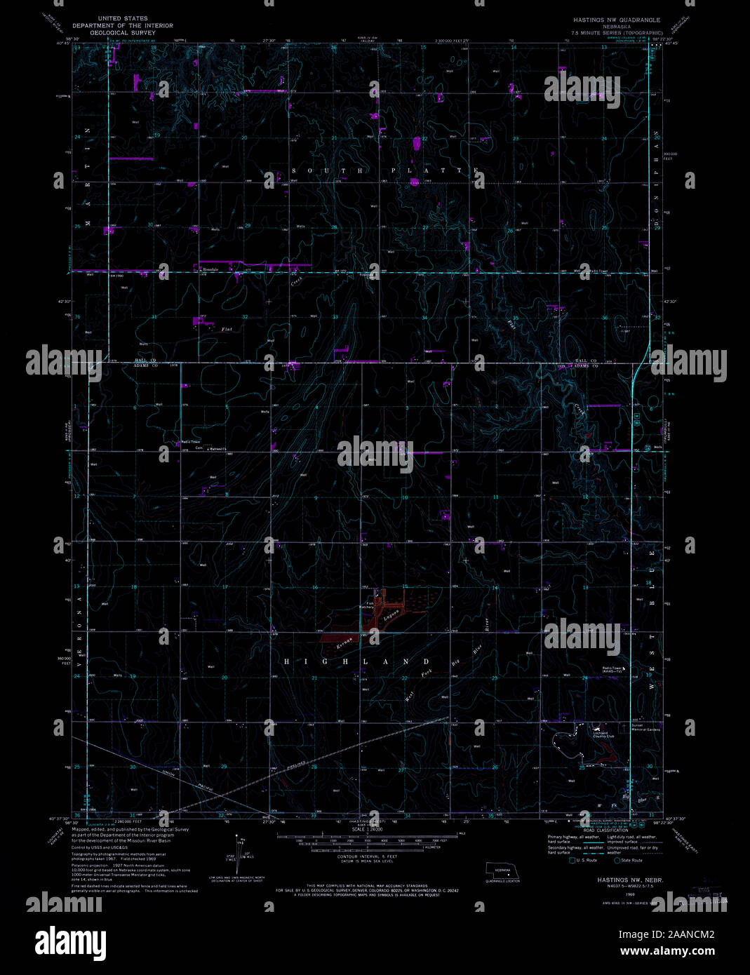 Map of hastings nebraska hires stock photography and images Alamy