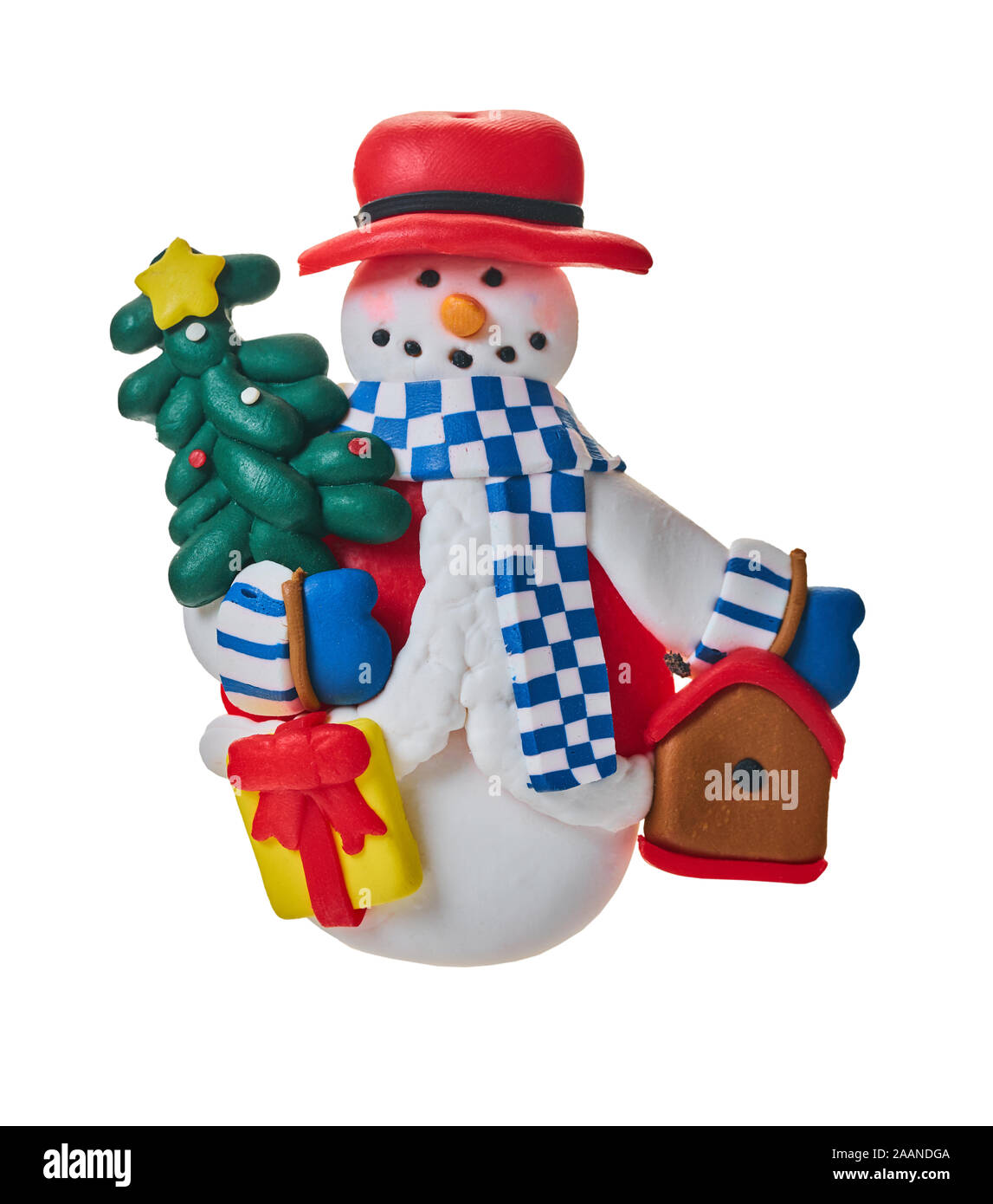christmas decoration, snowman on white isolated background Stock Photo ...