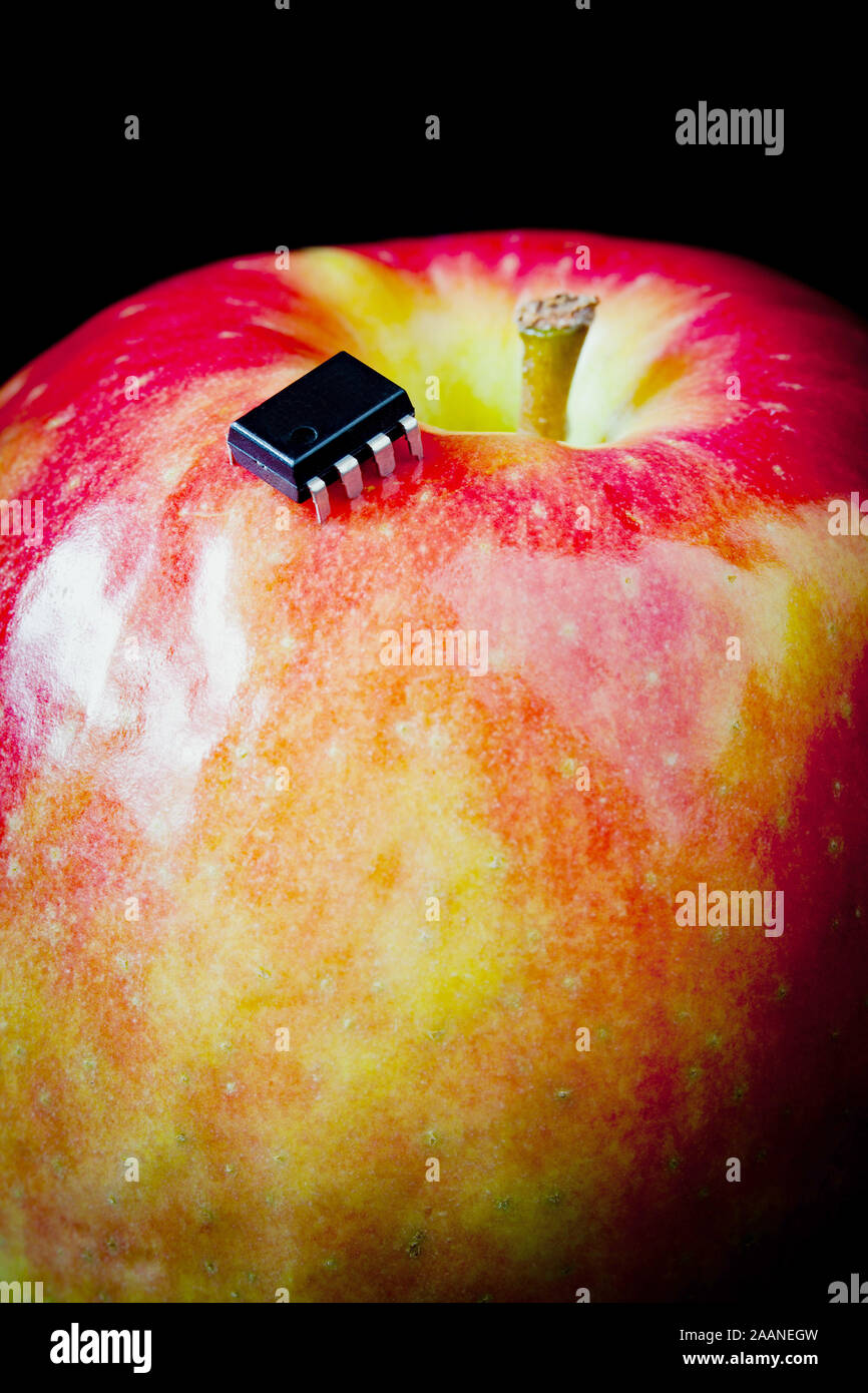 bionic apple - concept - close up Stock Photo