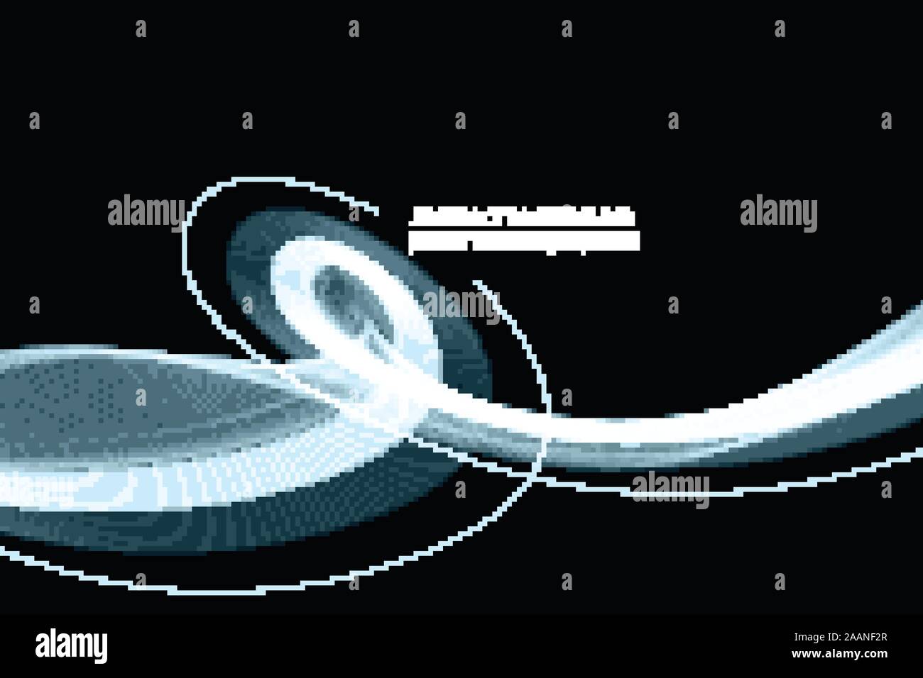 Abstract black background with blue transparent wave. Stock Vector