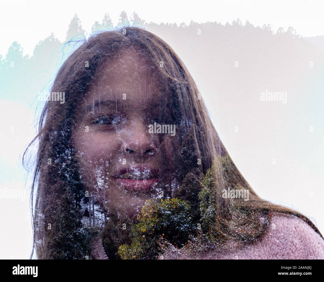 Profile double exposure hi-res stock photography and images - Alamy