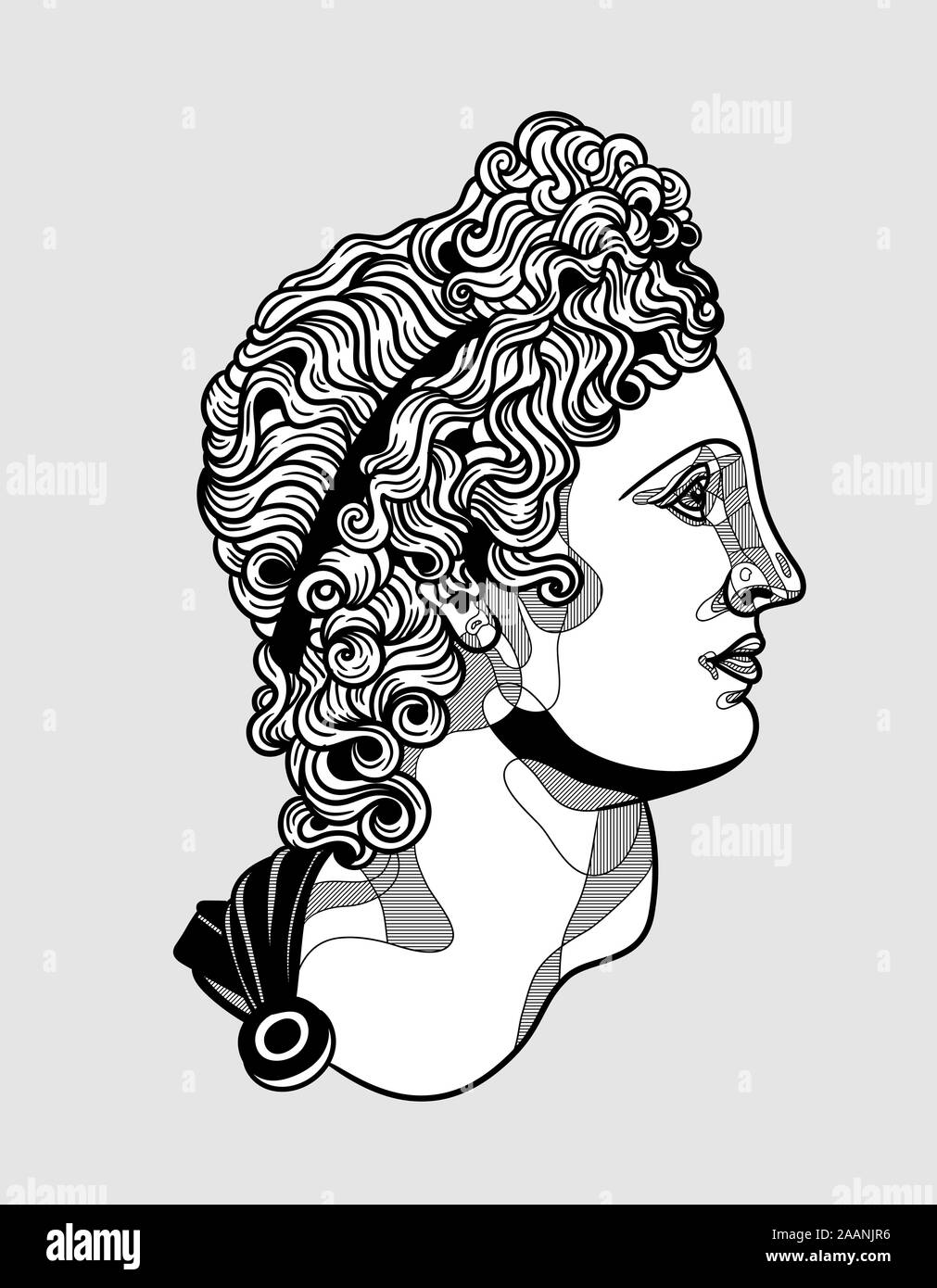 Vector lines classical hand drawn illustration. Stock Vector