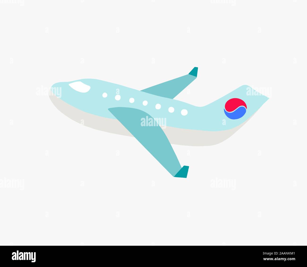 airplane with korean flag element in South Korea Stock Vector