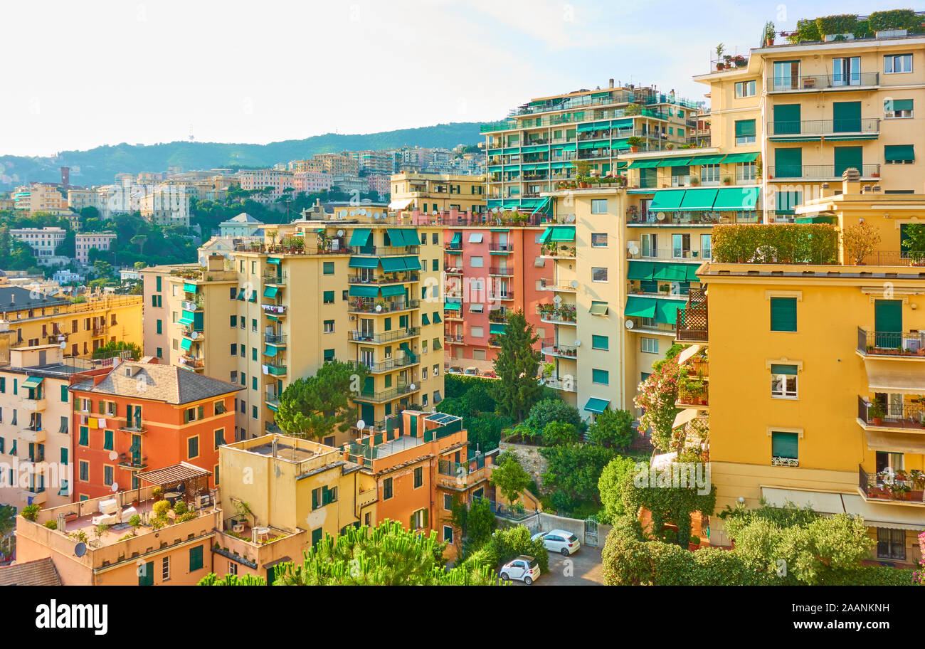 Residential buildings in Genoa, Genova, Italy Stock Photo