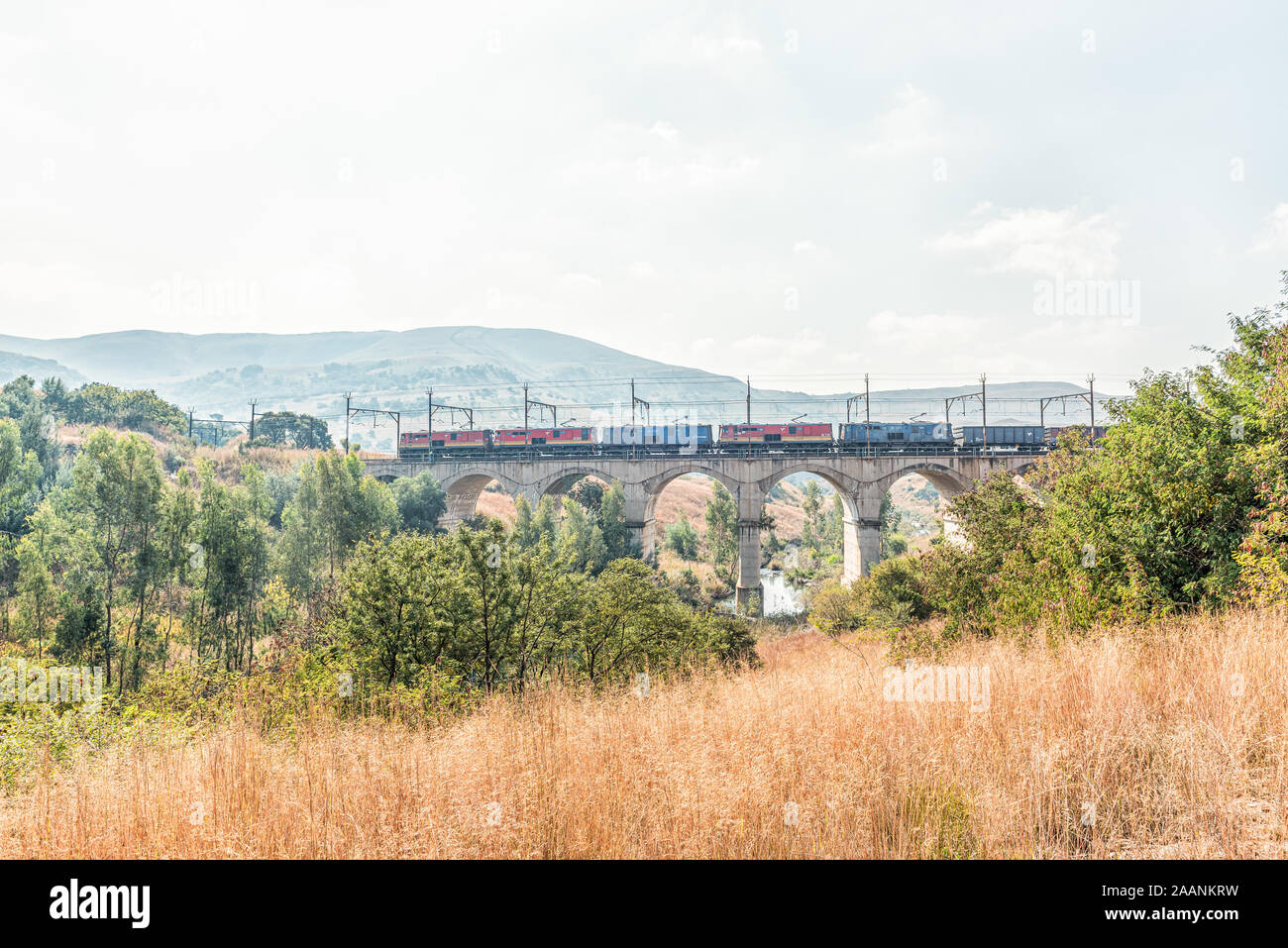 WATERVAL BOVEN, SOUTH AFRICA MAY 22, 2019 A train, with five