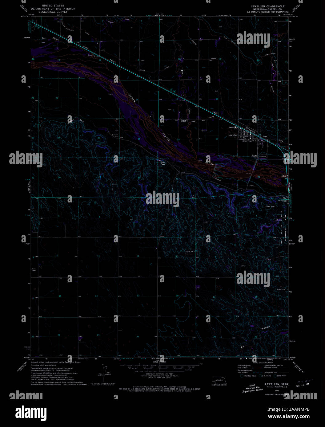 Map of lewellen hires stock photography and images Alamy