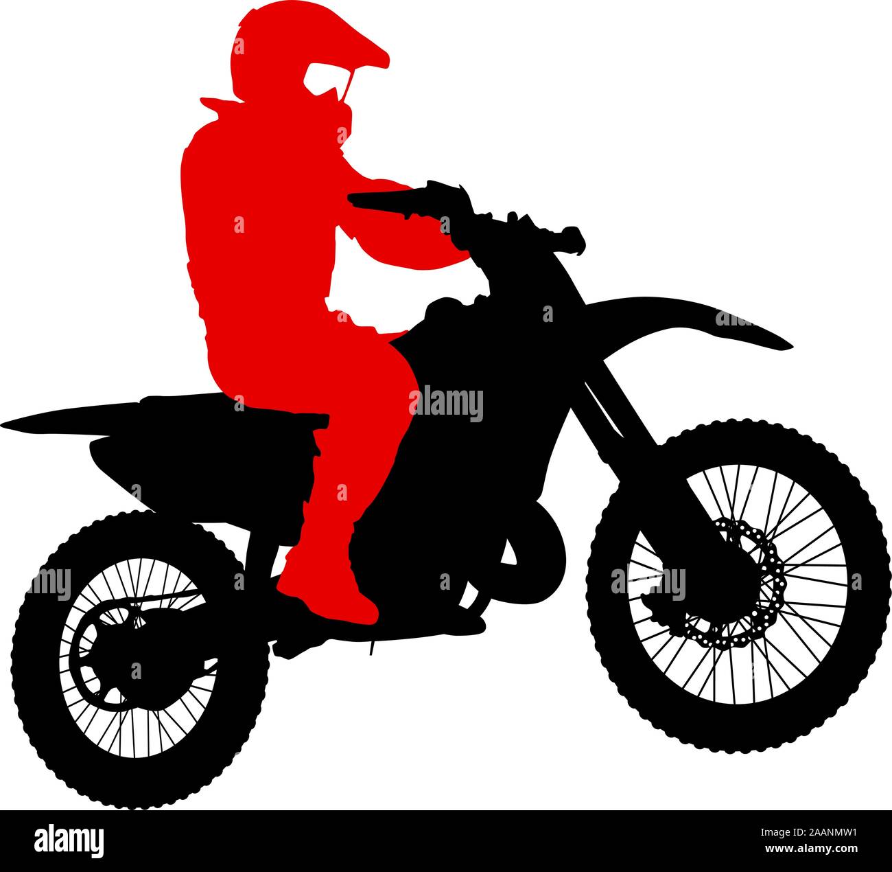 Rider participates motocross championship. Vector illustration.Rider