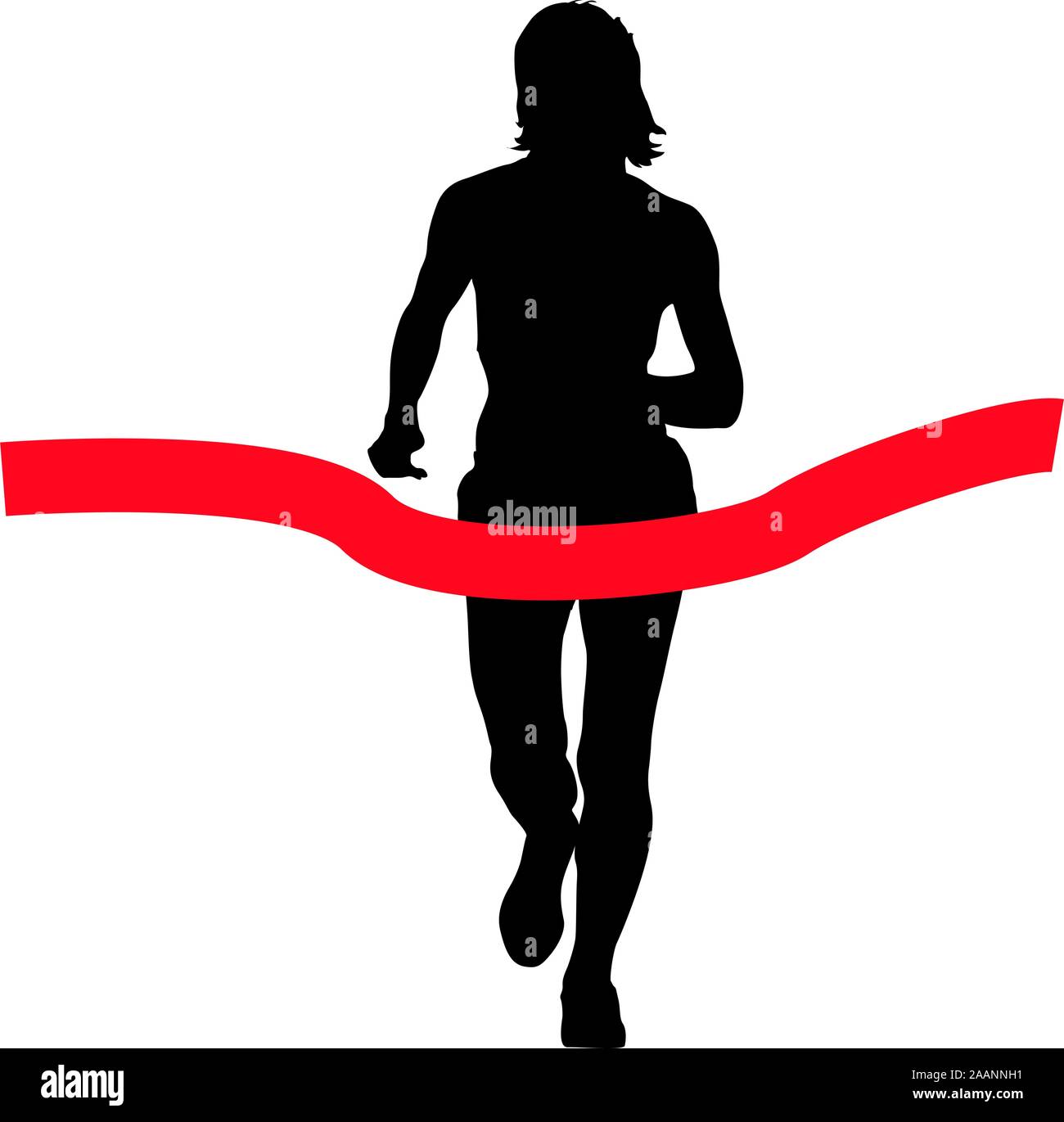 Silhouettes. Runners on sprint women vector illustration Stock Vector