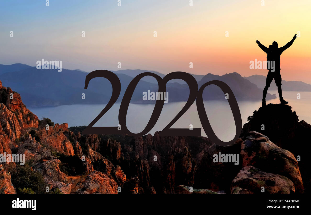 Happy hiker silhouette hi-res stock photography and images - Alamy