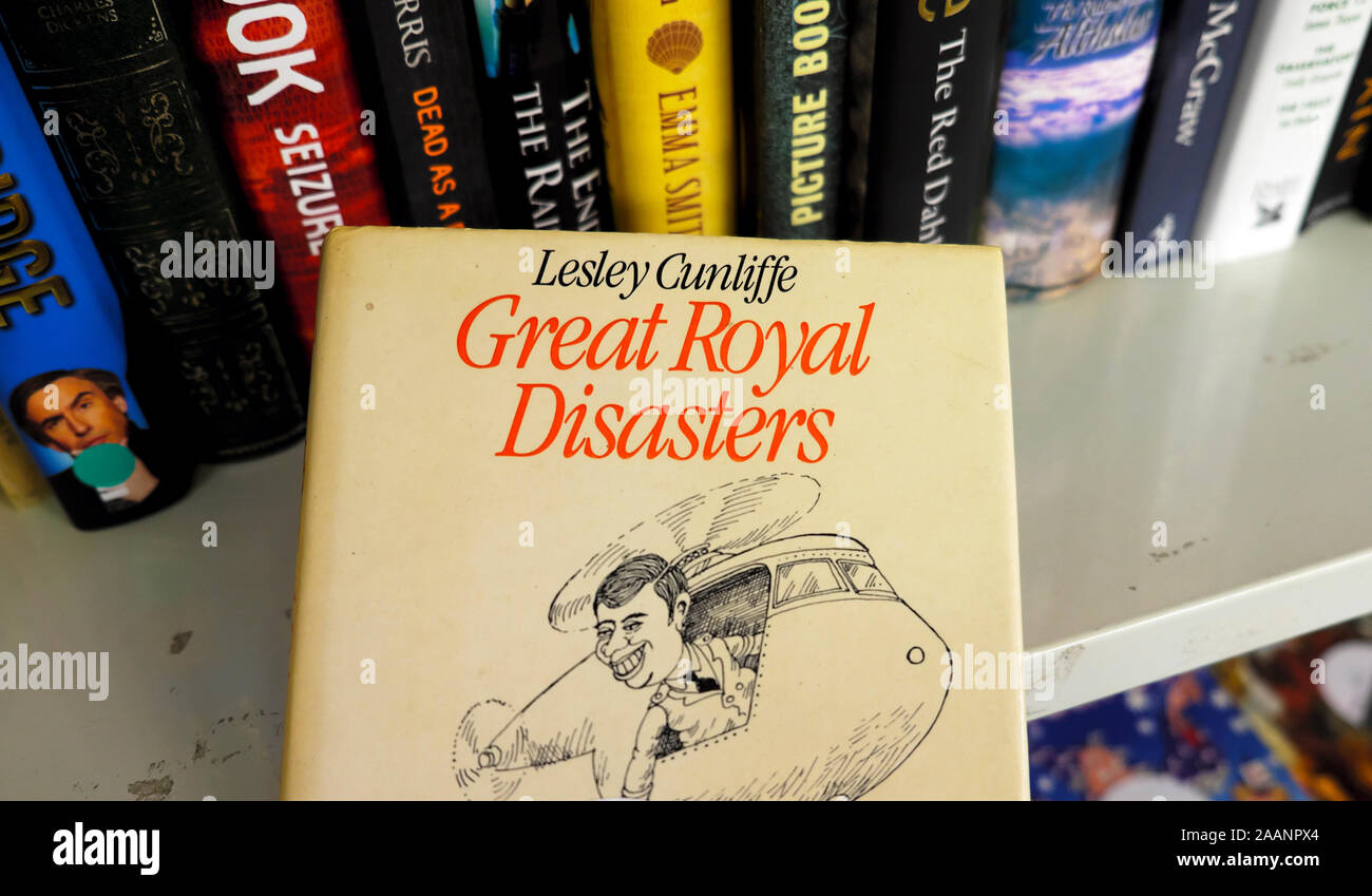 Prince Andrew cartoon on the cover of the book Great Royal Disasters by author Lesley Cunliffe London England UK  KATHY DEWITT Stock Photo