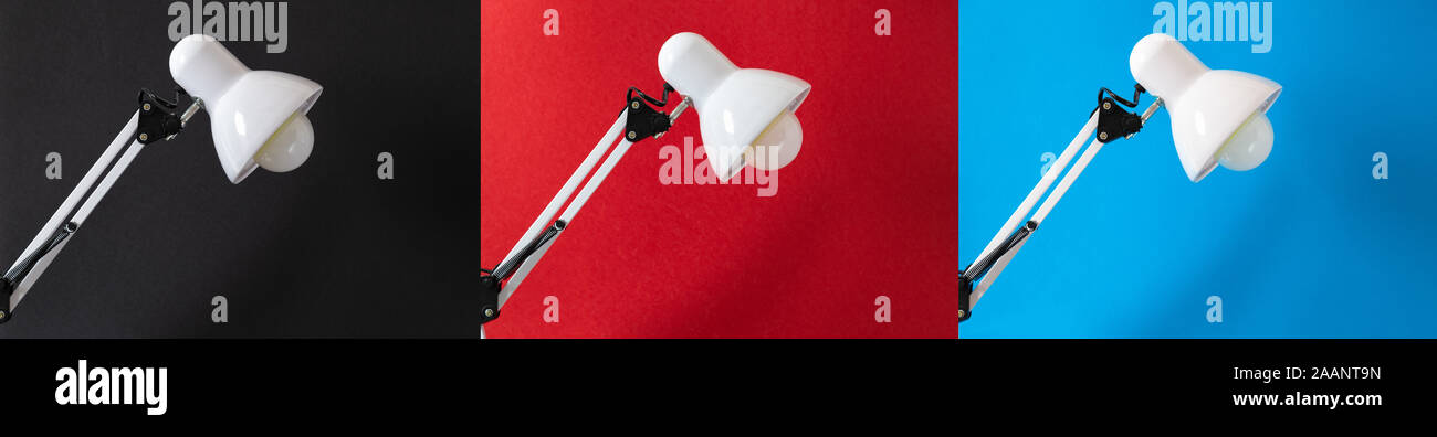 Office lamp isolated on different colored backgrounds Stock Photo