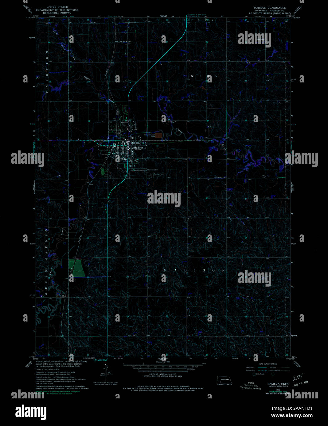 Map of madison nebraska hires stock photography and images Alamy