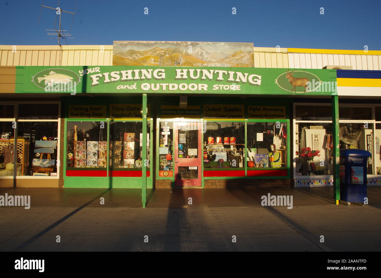 Fishing hunting outdoors store. Te Araroa Trail. Twizel. South Island. New  Zealand Stock Photo - Alamy