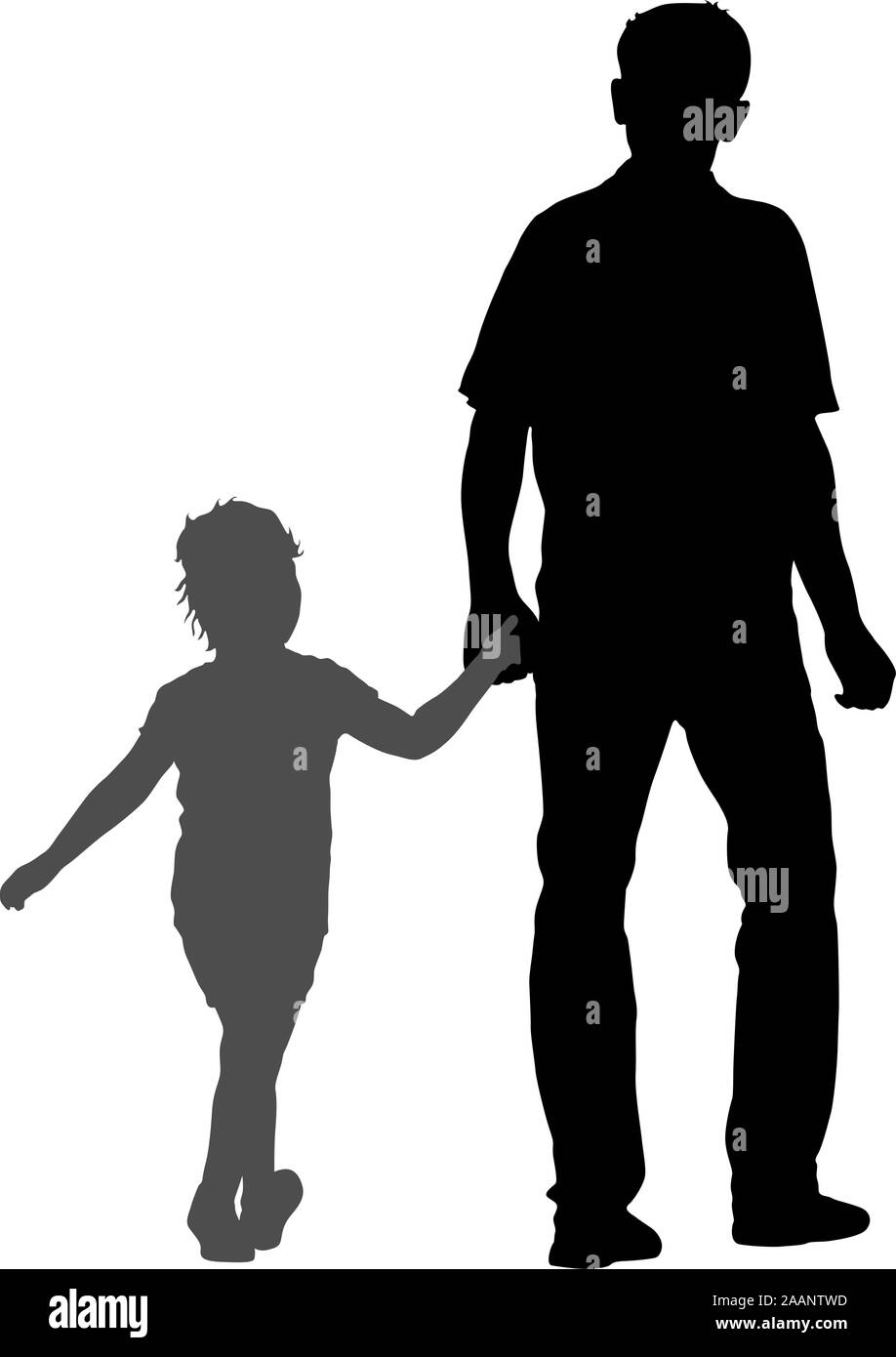 Silhouette of happy family on a white background Stock Vector Image ...