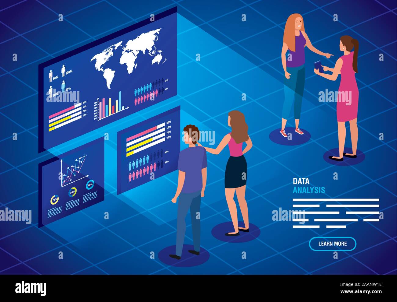 business people with data analysis Stock Vector Image & Art - Alamy