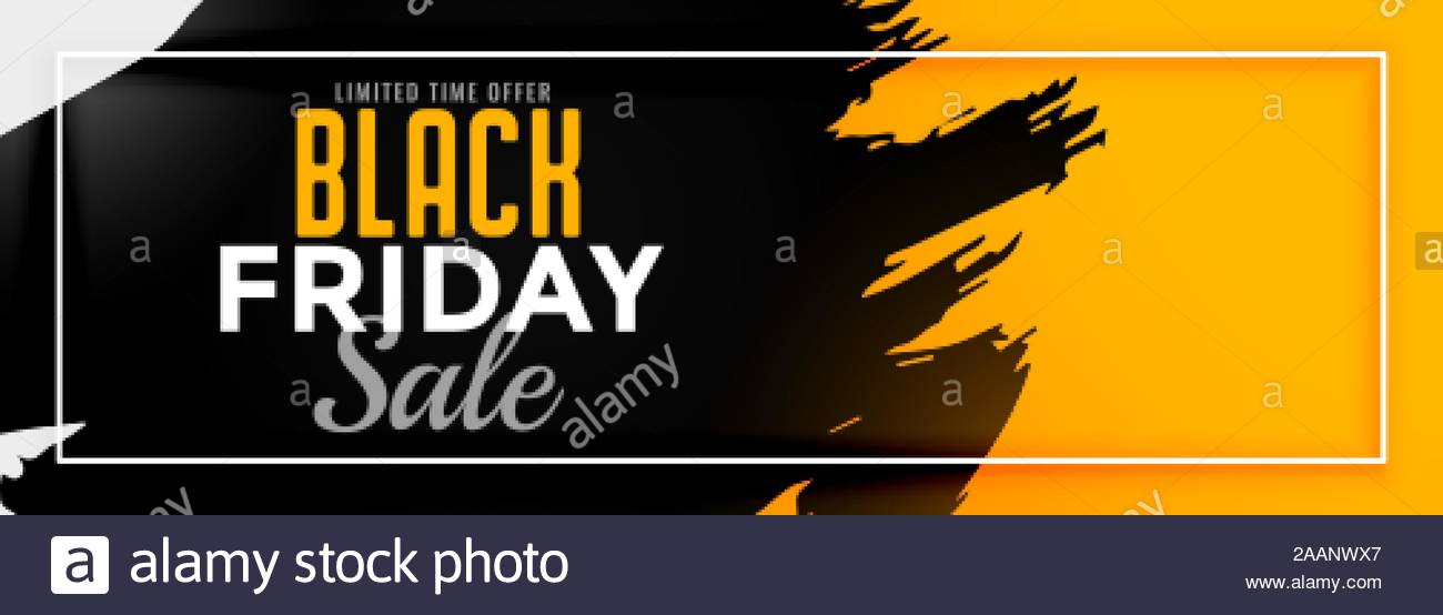 Abstract Yellow Black Friday Sale Banner Design Stock Vector Art