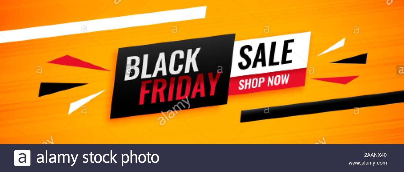Abstract Yellow Black Friday Sale Shopping Banner Design Stock