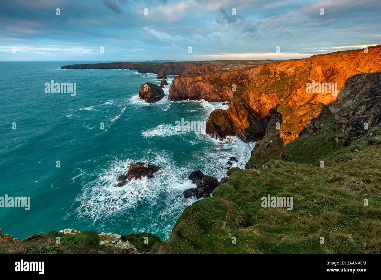 Bedruthan Steps; Cornwall; UK Stock Photo