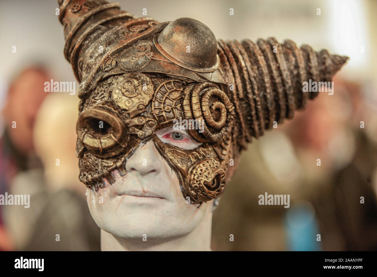 Coventry, UK. 23rd Nov, 2019. The sixth annual event billed as The educational event for Prosthetic and media make up was held in Coventry Ricoh Arena A day full of talks and advice from top film industry professionals, beautiful body art, extraordinary exhibits, exciting competitions and shopping with leading specialist retailers. This is our sixth annual event which since its small beginnings has grown into THE annual makeup FX gathering Credit: Paul Quezada-Neiman/Alamy Live News Stock Photo