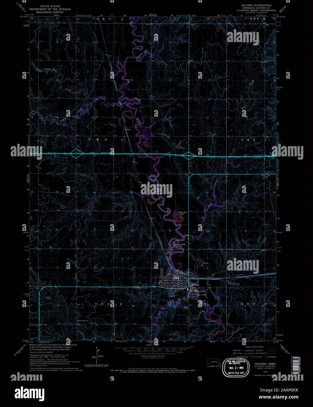 Milford nebraska map hires stock photography and images Alamy