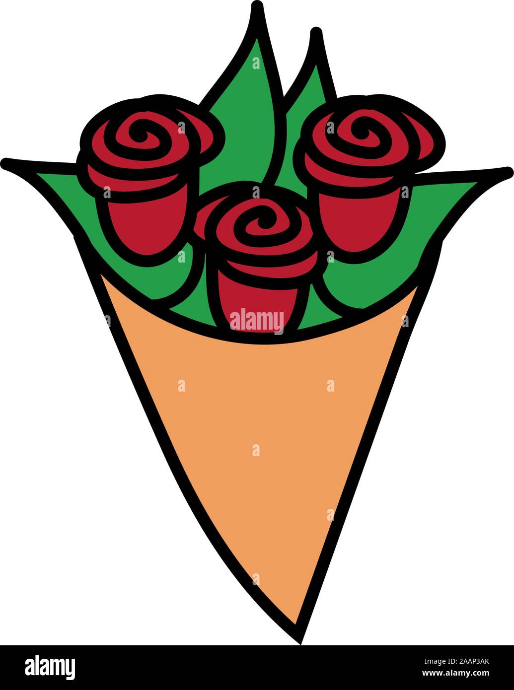 bouquet of roses isolated icon Stock Vector Image & Art - Alamy